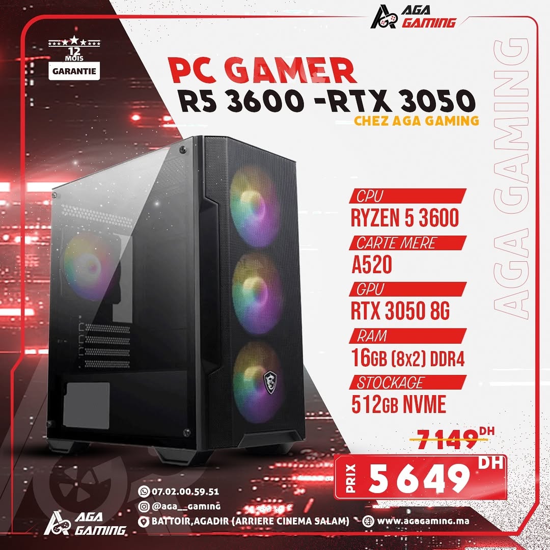 PC Gamer Ryzen 5 3600 - RTX 3050 PC Gamer Ryzen 5 3600 - RTX 3050